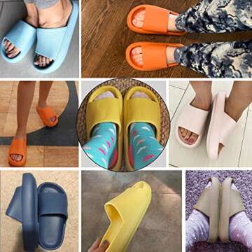 Kitinjoy Shower Sandal Slippers Quick Drying Bathroom Slippers Gym Slippers Cushioned Extra Soft Sole Open Toe Massage House Slippers for Men Women