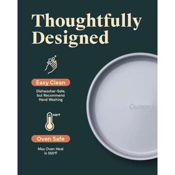 Caraway Non-Stick Ceramic 9” Circle Pan - Naturally Slick Ceramic Coating - Non-Toxic, PTFE & PFOA Free - Perfect for Birthday Cakes, Tartes, & More - Slate