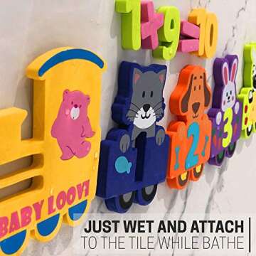 100% Non-Toxic Bathtub Numbers - Fun Foam Bath Toys - Educational Puzzles Floating Bathtub Animals f...