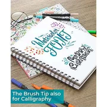 Ohuhu Markers for Adult Coloring Books No bleeding 36 Colors Coloring Markers Water-based Dual Tips Fineliner & Brush Drawing Pens Art Markers for Kids Adults Sketch Journal - Maui - Black