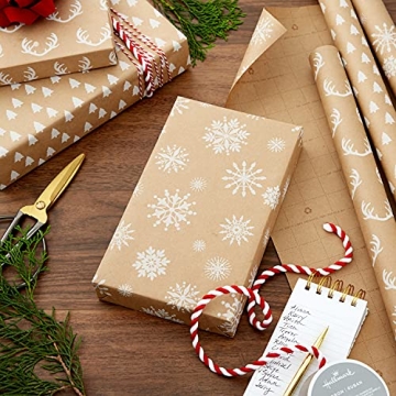 Hallmark Christmas Wrapping Paper - Premium Kraft Gift Wrap