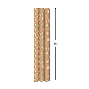 Hallmark Christmas Wrapping Paper - Premium Kraft Gift Wrap
