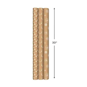 Hallmark Christmas Wrapping Paper - Premium Kraft Gift Wrap