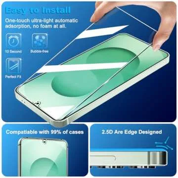 firtstnow 3 Pack Glass Screen Protector for Samsung Galaxy S25 [6.2 inch] + 3 Pack Camera Lens Protector, 9H Tempered Glass, Fingerprint Unlock, HD Clear Case Friendly Anti-Scratch