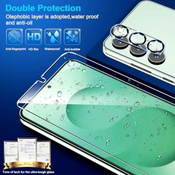 firtstnow 3 Pack Glass Screen Protector for Samsung Galaxy S25 [6.2 inch] + 3 Pack Camera Lens Protector, 9H Tempered Glass, Fingerprint Unlock, HD Clear Case Friendly Anti-Scratch
