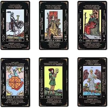 SUNHHX Tarot Cards Set, Tarot Cards for Beginners with Meanings on Them，Tarot Cards with Guide Book for Beginners