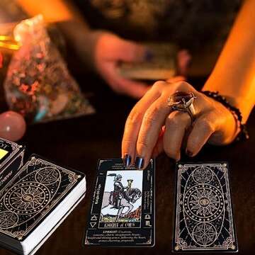 SUNHHX Tarot Cards Set, Tarot Cards for Beginners with Meanings on Them，Tarot Cards with Guide Book for Beginners