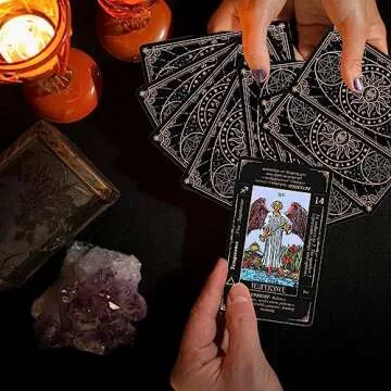 SUNHHX Tarot Cards Set, Tarot Cards for Beginners with Meanings on Them，Tarot Cards with Guide Book for Beginners