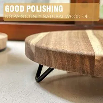 WILDMOS Decorative Round Wood Riser for Display,Pedestal Tray for Home or Kitchen and Bathroom Countertop Organizer,Farmhouse Kitchen Counter Decor Tray. (12-inch)