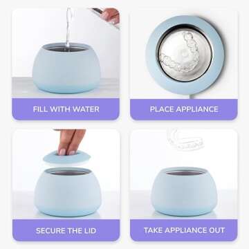 Zima Dental Pod | Sky Blue | Ultrasonic Retainer Cleaner Machine | Aligner, Nightguard, Mouth Guard, Denture Cleaner | Oral Dental Care FSA HSA Approved