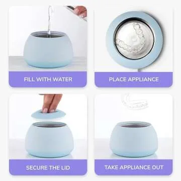 Zima Dental Pod | Sky Blue | Ultrasonic Retainer Cleaner Machine | Aligner, Nightguard, Mouth Guard, Denture Cleaner | Oral Dental Care FSA HSA Approved