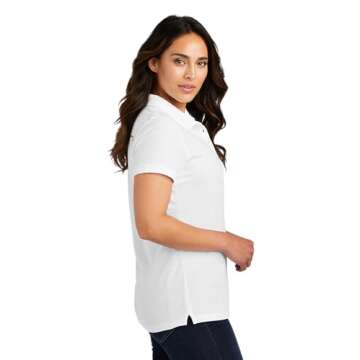 Port Authority Ladies Core Classic Pique Polo - White, Small