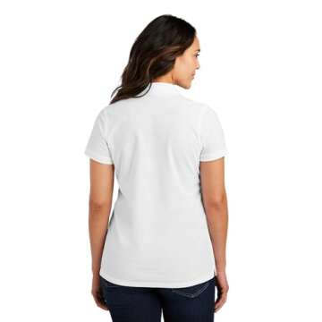 Port Authority Ladies Classic Pique Polo White Small