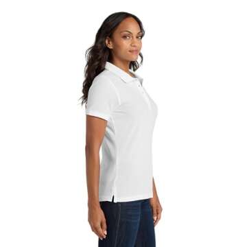 Port Authority Ladies Classic Pique Polo White Small