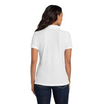 Port Authority Ladies Classic Pique Polo White Small