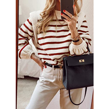 PRETTYGARDEN Women’s Striped Pullover Sweater for Stylish Comfort