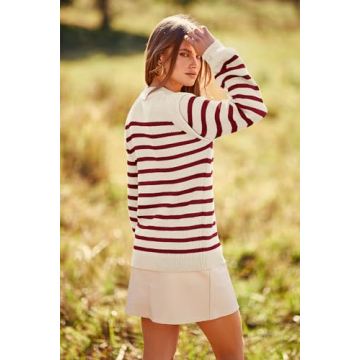 PRETTYGARDEN Women’s Striped Pullover Sweater for Stylish Comfort