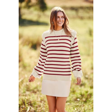PRETTYGARDEN Women’s Striped Pullover Sweater for Stylish Comfort