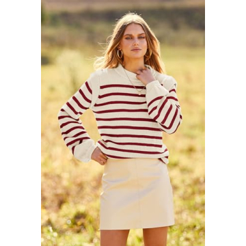 PRETTYGARDEN Women’s Striped Pullover Sweater for Stylish Comfort