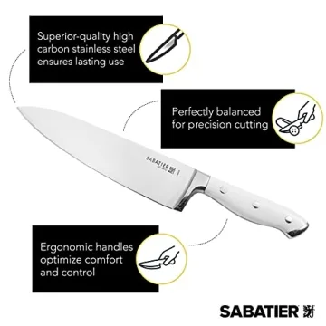 Sabatier 15-Piece Knife Block Set | High-Carbon Knives | Acacia Wood Block