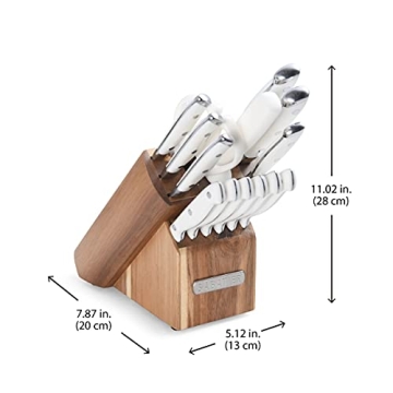 Sabatier 15-Piece Knife Block Set | High-Carbon Knives | Acacia Wood Block