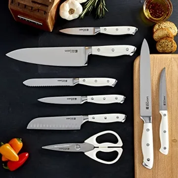 Sabatier 15-Piece Knife Block Set | High-Carbon Knives | Acacia Wood Block