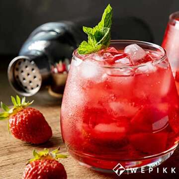 Wepikk Cocktail Shaker Set Bar Tools Mixology Bartender Kit Stainless Steel Drink Mixer Portable Carry Bag Travel Kit 25.4 oz Martini Whisky Mojito Margarita Tequila