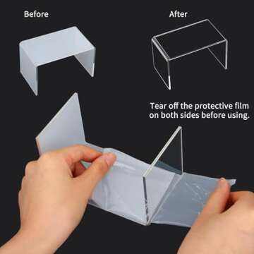 Fixwal 10pcs 2 Set Acrylic Risers for Display Clear Perfume Organizer Stands Acrylic Display Risers for Show Funko Pop Figures, Cupcake, Jewelry, Toys, Perfume and More (Large Size)