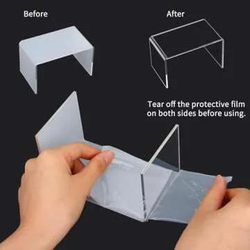 Fixwal 10pcs 2 Set Acrylic Risers for Display Clear Perfume Organizer Stands Acrylic Display Risers for Show Funko Pop Figures, Cupcake, Jewelry, Toys, Perfume and More (Large Size)