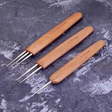 Zonon Dreadlock Crochet Hook Set with Bamboo Handle
