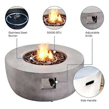 Teamson Home Smokeless Propane Gas Fire Pit