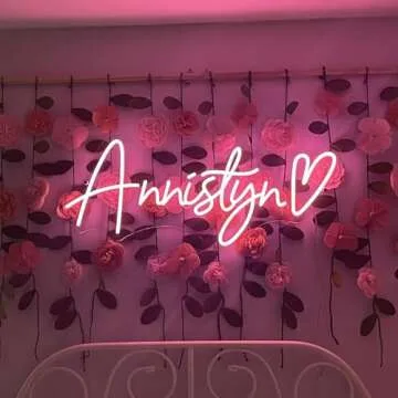 Custom Neon Signs for Wall Decor, Large Custom Neon Name Sign Personalized, Neon Sign For Girls Bedroom Wedding Birthday Party, Custom Led Sign Wall Backdrop Gift Dorm Beauty Bar Business Light