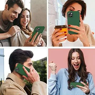 Elando Compatible with iPhone 13 Case & iPhone 14 Case, Liquid Silicone Shockproof Protective Slim Case Shockproof Protective Phone Case with Anti-Scratch Microfiber Lining, 6.1 inch Midnight Green