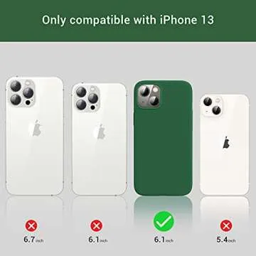 Elando Compatible with iPhone 13 Case & iPhone 14 Case, Liquid Silicone Shockproof Protective Slim Case Shockproof Protective Phone Case with Anti-Scratch Microfiber Lining, 6.1 inch Midnight Green
