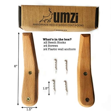 Stylish UMZi Beech Wood Coat Hooks for Any Room