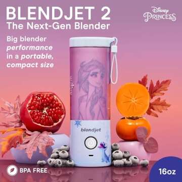 BlendJet Portable Blender for Smoothies & Shakes - 16oz BlendJet Cordless Personal & Small Blender, ...