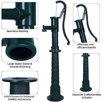 Kareturn Vintage Hand Water Pump for Outdoor Use