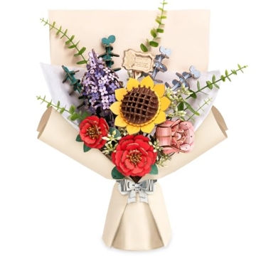 ROBOTIME 3D Flower Bouquet DIY Kit - Creative Wooden Home Decor for All Ages