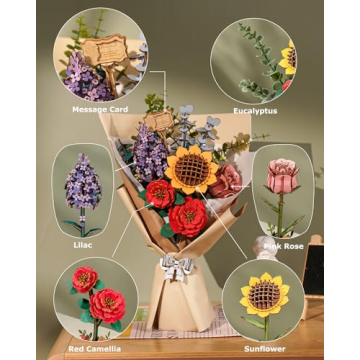 ROBOTIME 3D Flower Bouquet DIY Kit - Creative Home Decor