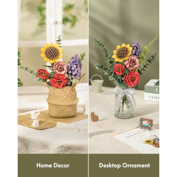 ROBOTIME 3D Flower Bouquet DIY Kit - Creative Home Decor