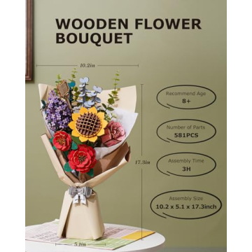 ROBOTIME 3D Flower Bouquet DIY Kit - Creative Home Decor