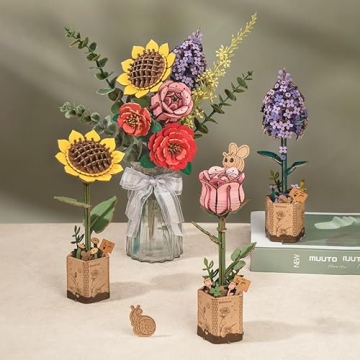 ROBOTIME 3D Flower Bouquet DIY Kit - Creative Home Decor