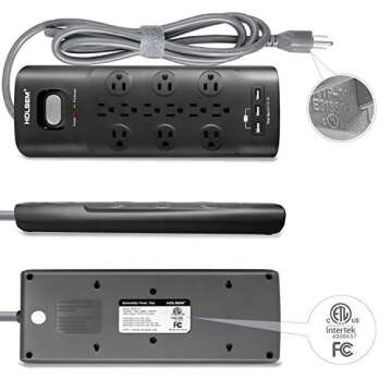 HOLSEM Surge Protector: 12 Outlets & 3 USB Ports