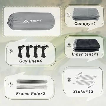 Forceatt Waterproof 2-Person Camping Tent for Outdoor Adventures