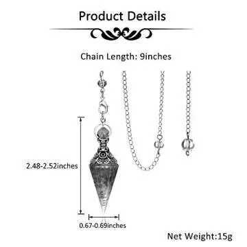 CrystalTears Natural Amethyst Crystal Pendulum Hexagonal Reiki Healing Crystal Points Gemstone Dowsing Orgone Pendulum for Divination Witchcraft Crystal Therapy