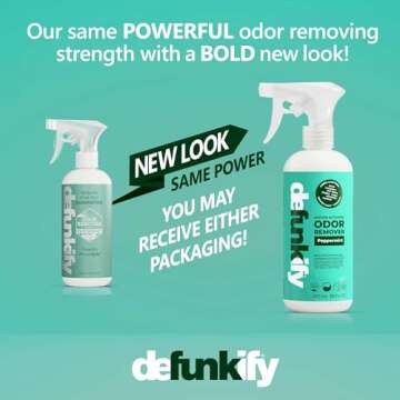 Defunkify Odor Remover Spray, 16oz (2-Pack) - Natural Peppermint Odor Eliminator for Fabric, Shoes, ...