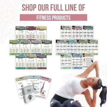 merka Yoga Cards, 50 Yoga Deck Flashcards with Asana Poses for Class Sequencing and Practice, Sanskrit and Cues for Beginners, Teachers, Women Workout Fitness Ideal Gift