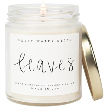 Sweet Water Decor Fall Leaves Candle - Autumn Scented Soy Candle