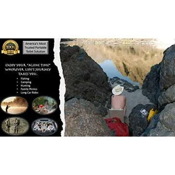 GO Anywhere Complete Portable Camping Toilet - For Camping, Hunting, Fishing and More - Comes with 3 Bonus Toilet Kits (Waste Bag with Poo Powder, Zip-Close Storage Bag, Toilet Paper & Hand Sanitizer)