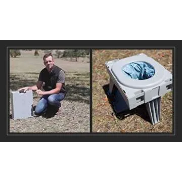 GO Anywhere Complete Portable Camping Toilet - For Camping, Hunting, Fishing and More - Comes with 3 Bonus Toilet Kits (Waste Bag with Poo Powder, Zip-Close Storage Bag, Toilet Paper & Hand Sanitizer)